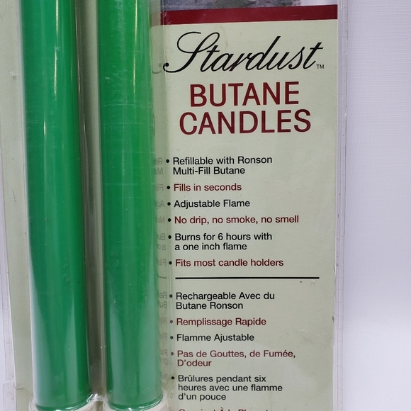 Ronson Stardust Butane Candles Refillable Green Holiday Christmas - Picture 5 of 14